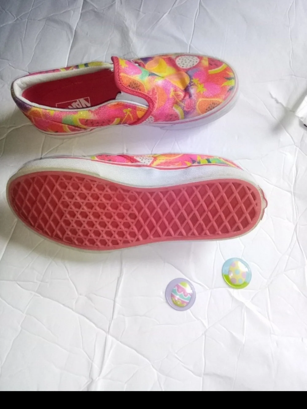 Vans Kids Slip-On Shoes in Pink Tropical Print